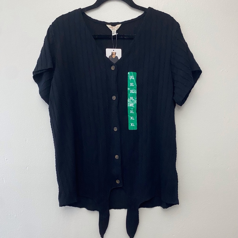 Weatherproof Black Button-Down Women's Shirt Size XL(NWT)